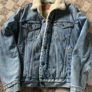 Levi's Blue and White Sherpa Lined Jean Jacket